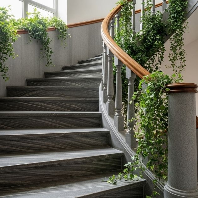 Add Texture with Grey Stone Stairs