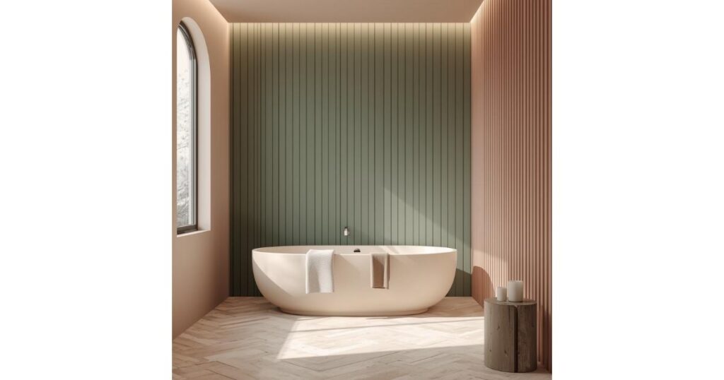 Blush and Sage Harmony green and pink Bathroom