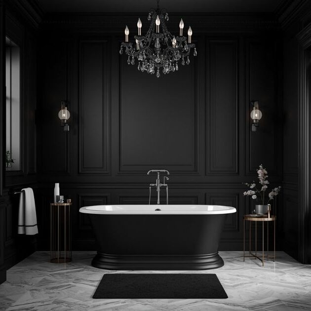 Contemporary Elegance Black and White Bathroom