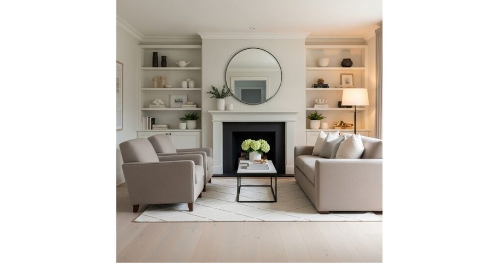 Elegant Beige and White Balance Living Room