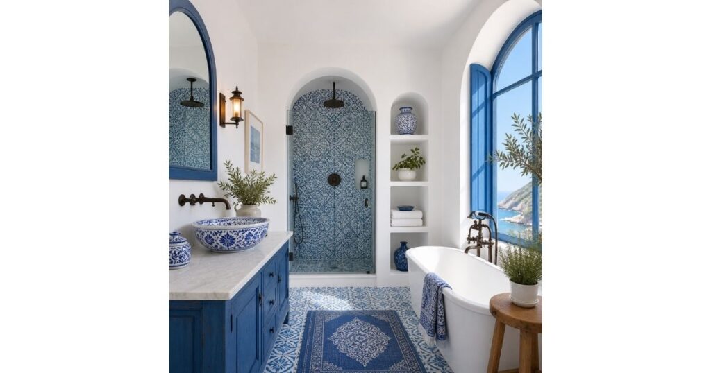 Elegant Marble Escape Blue and White Bathroom (1)