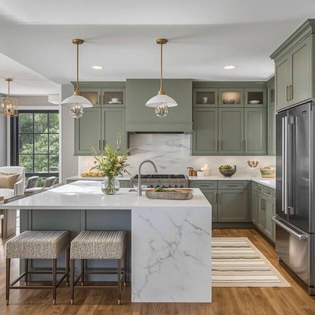 Elegant Sage Retreat Kitchen