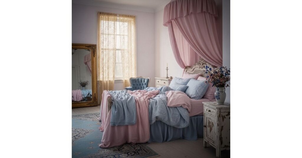 Faded Elegance pink and blue bedroom