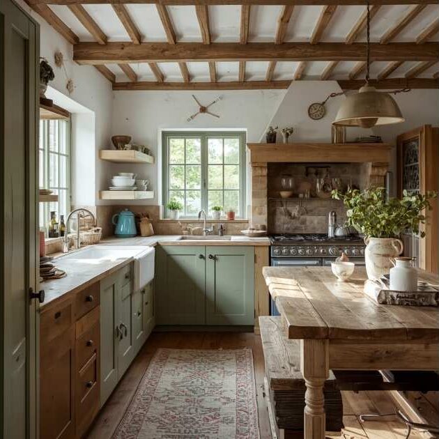 Farmhouse Sage & Terracotta Kitchen