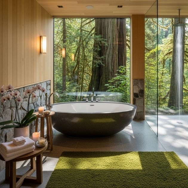 Forest Luxe Spa Bathroom
