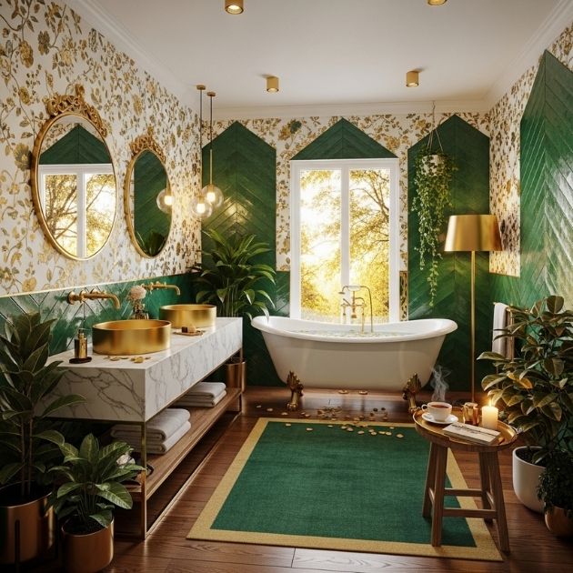 Golden Garden Retreat Bathroom