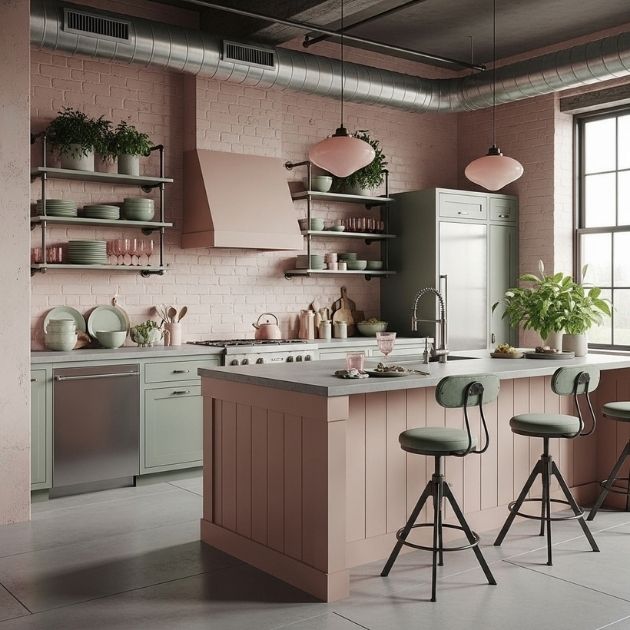 Industrial Blush and Sage Fusion