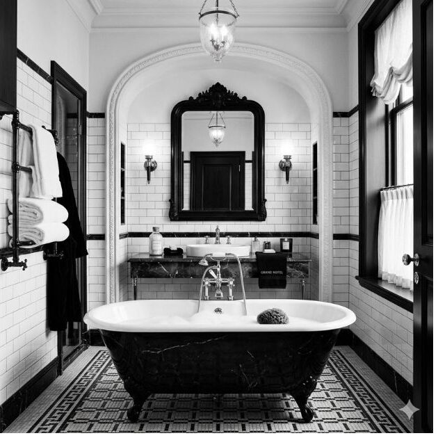 Luxury Hotel Inspiration Black and White Bathroom