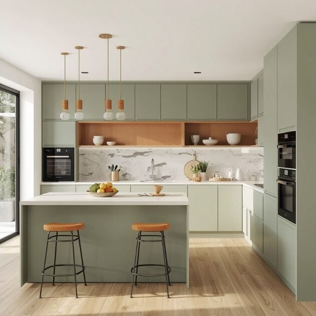 Minimalist Sage Green with Terracotta Touches