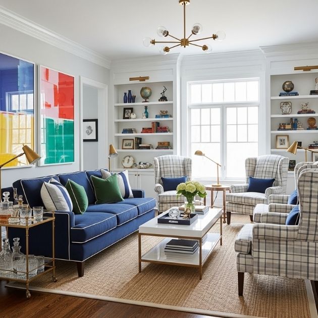 Modern Preppy Living Room