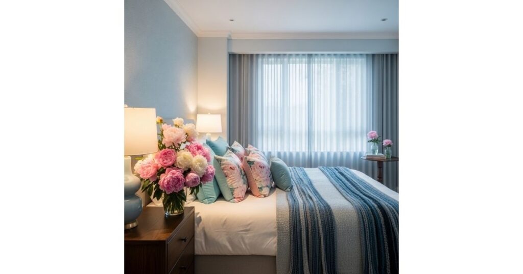 Ocean Mist and Peony Bliss Bedroom
