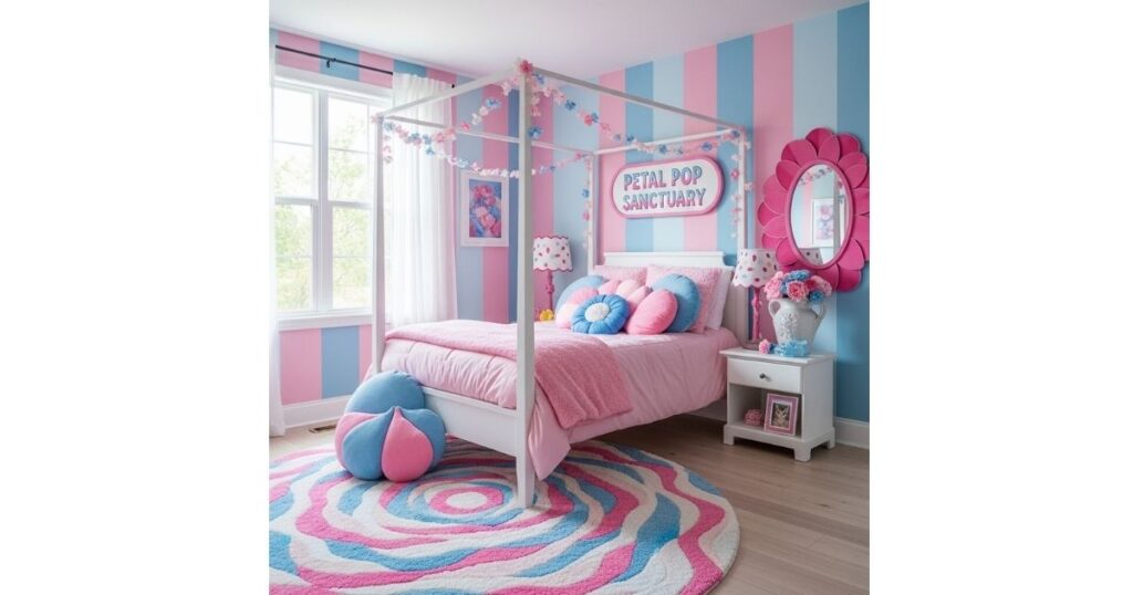 Petal Pop Sanctuary pink and blue bedroom