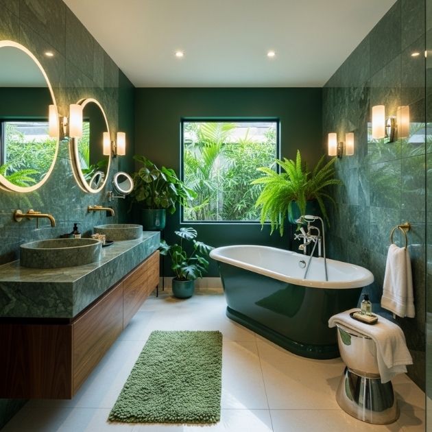 Polished Green Delight Bathroom