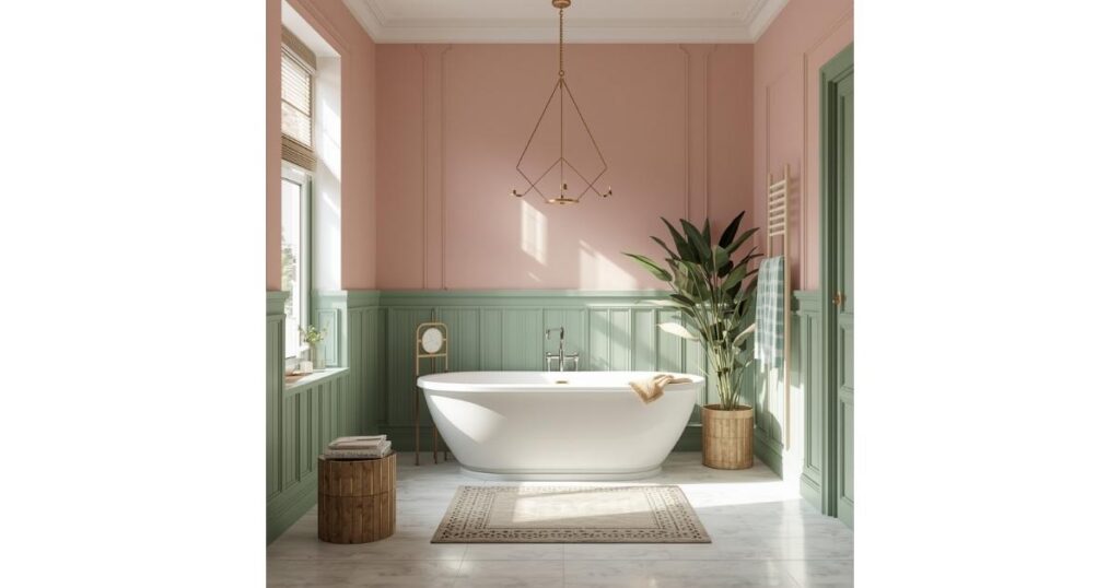 Preppy Perfection Pink And Green Bathroom
