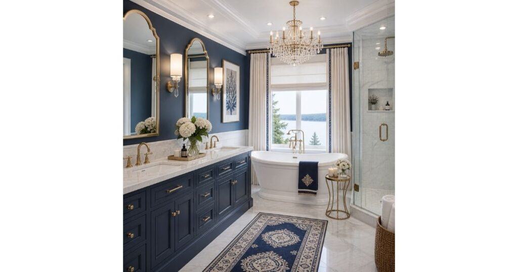Regal Spa Sanctuary Blue and White Bathroom