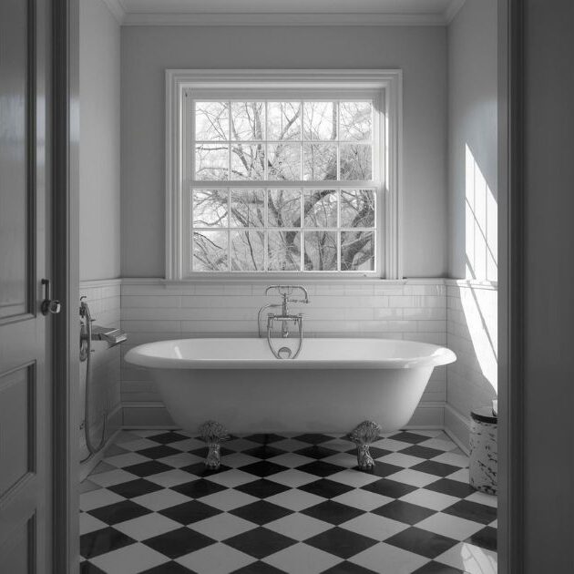 Retro Black and White Bathroom