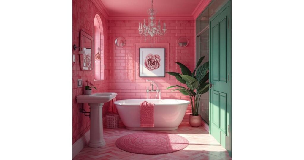 Romantic Retreat Pink And Green Bathroom