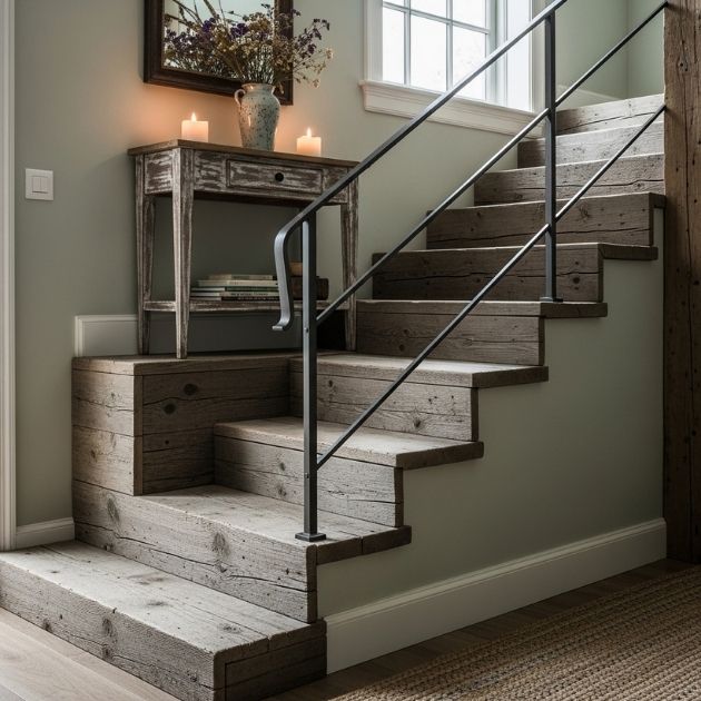 Rustic Charm with Grey Wood Stairs