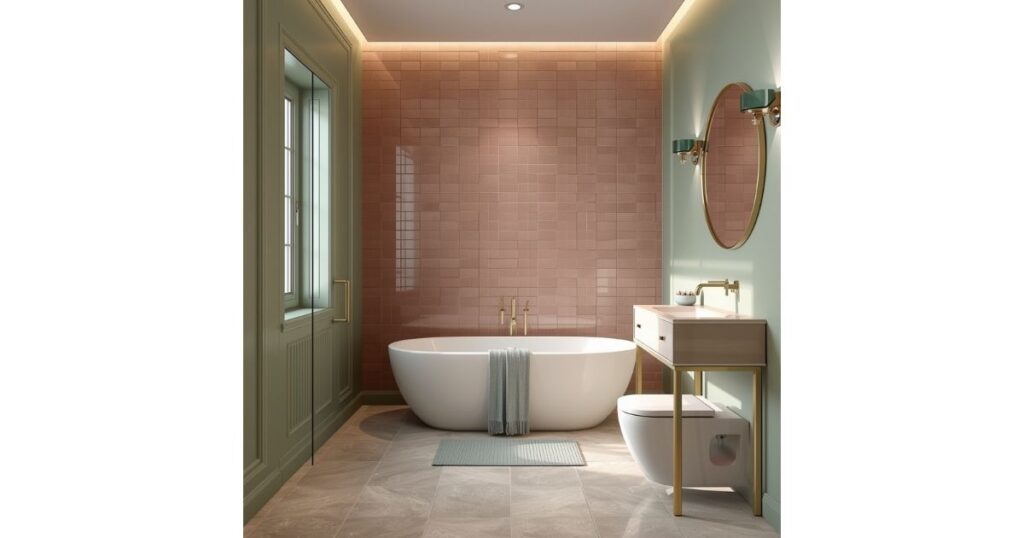 Sage Serenity Spa Pink And Green Bathroom