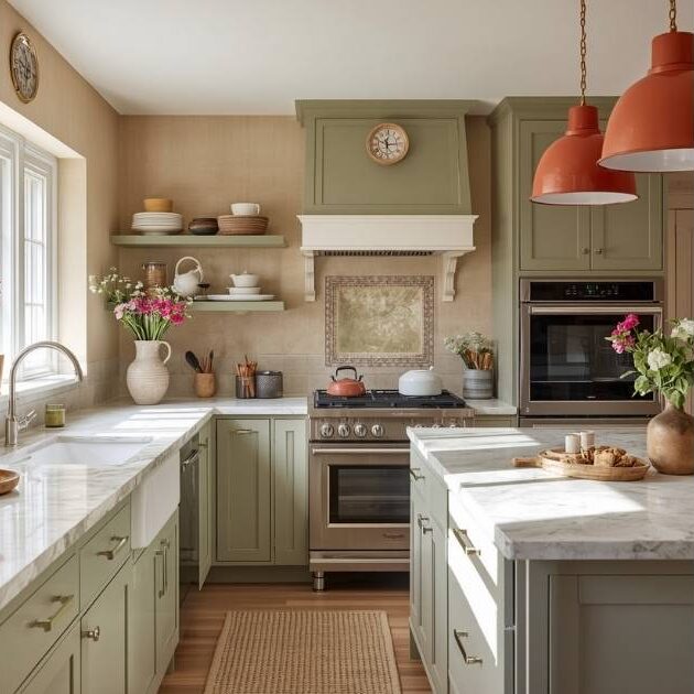 Terracotta Accents in a Sage Palette