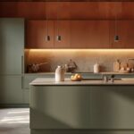 Terracotta and Sage Green Kitchen