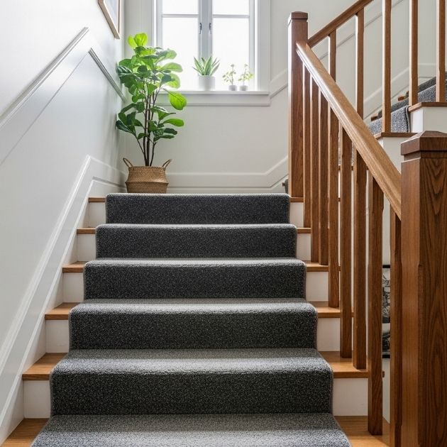 Warmth with Grey Carpet Runners Stairs