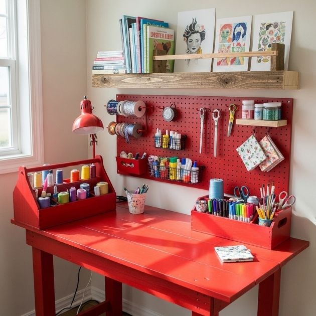 DIY Red Craft Station