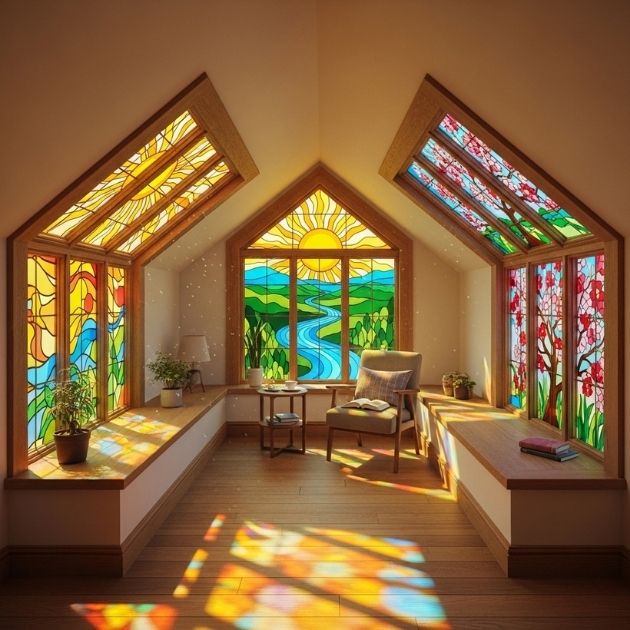 Dormers with Colored Glass