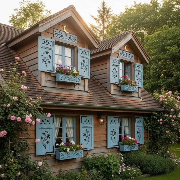 Dormers with Decorative Shutters