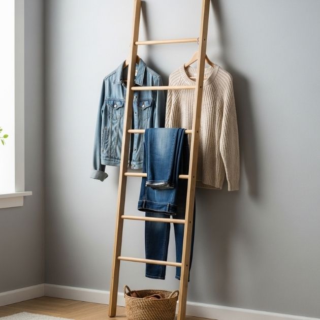Leaning Ladder Clothes Rack