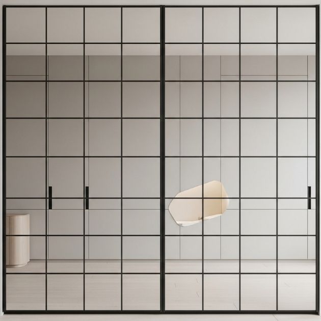 Matte Black Modern Grid Overlay