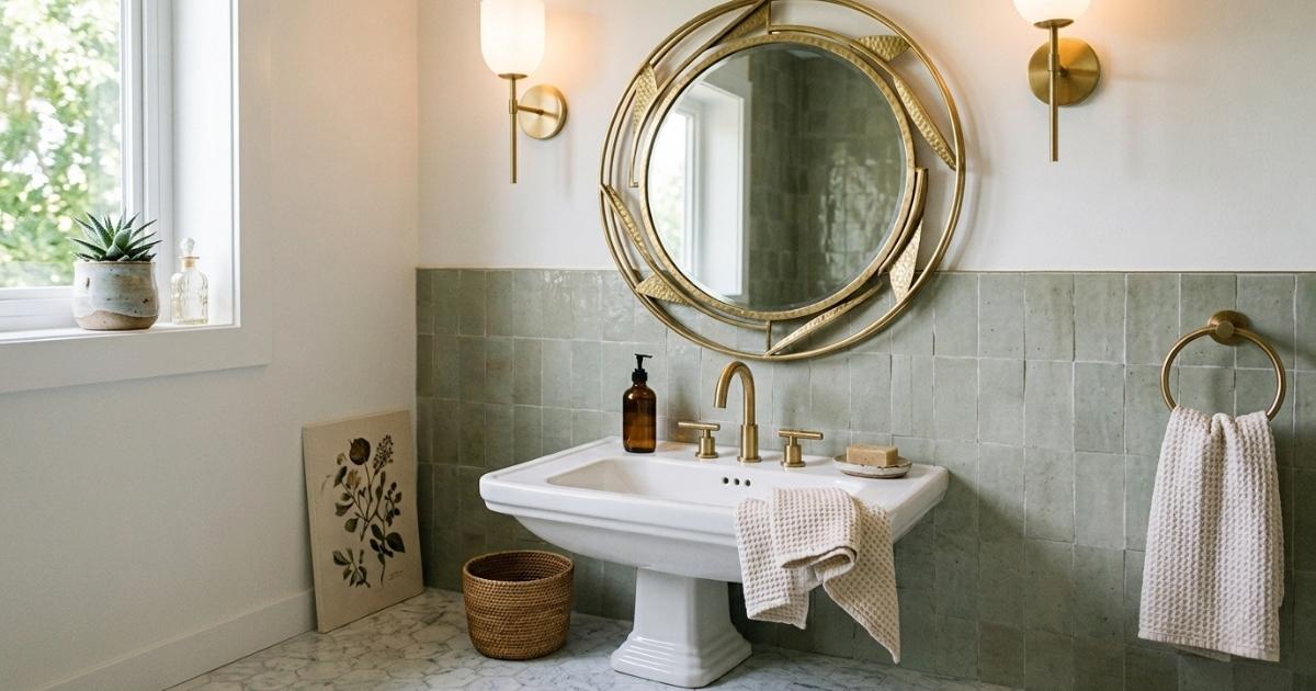 Mirror Over Pedestal Sink