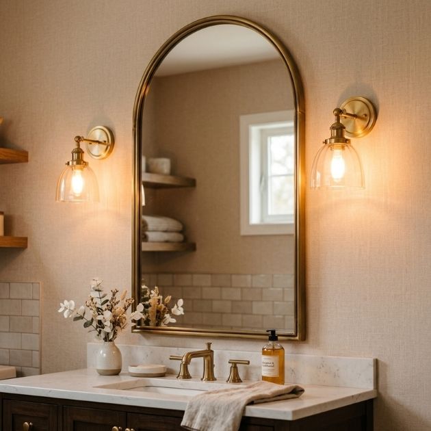 Mirror with Sconces on Sides