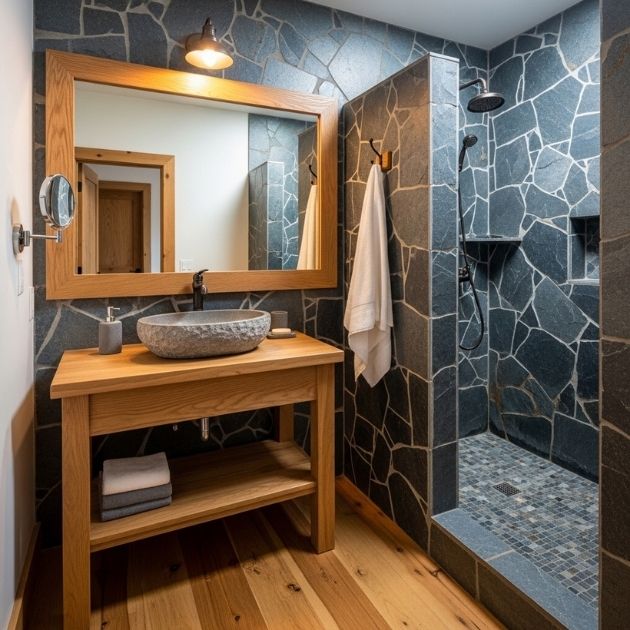 Mix Wood With Stone for Contrast