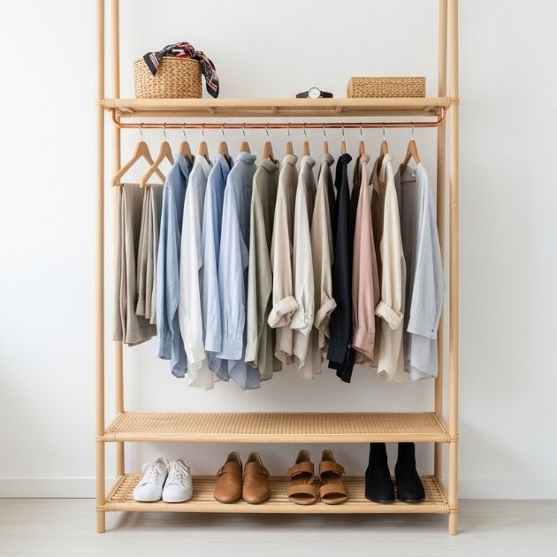 Rack With Bottom Shoe Shelf