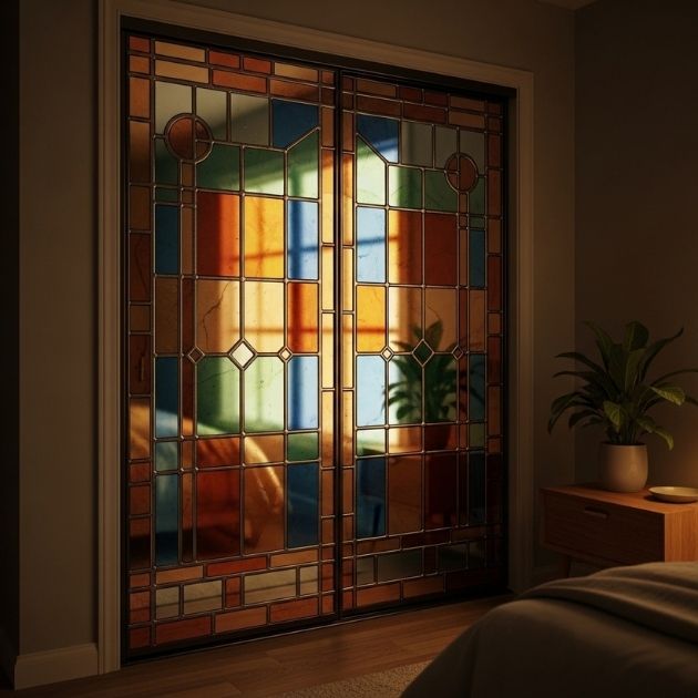 Stained-Glass Film With Lead Overlay Lines