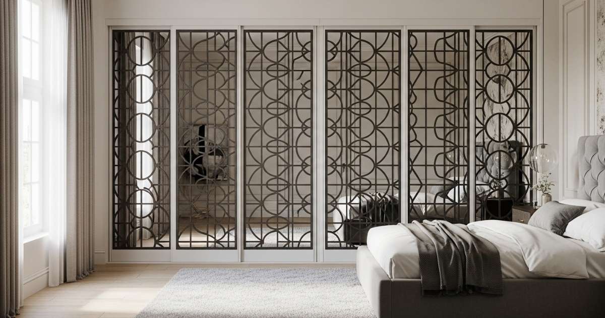 Stylish Overlays for Mirrored Closet Doors