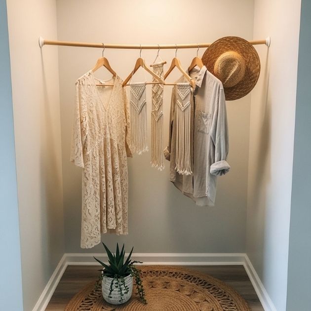 Tension-Rod Instant Clothes Rack