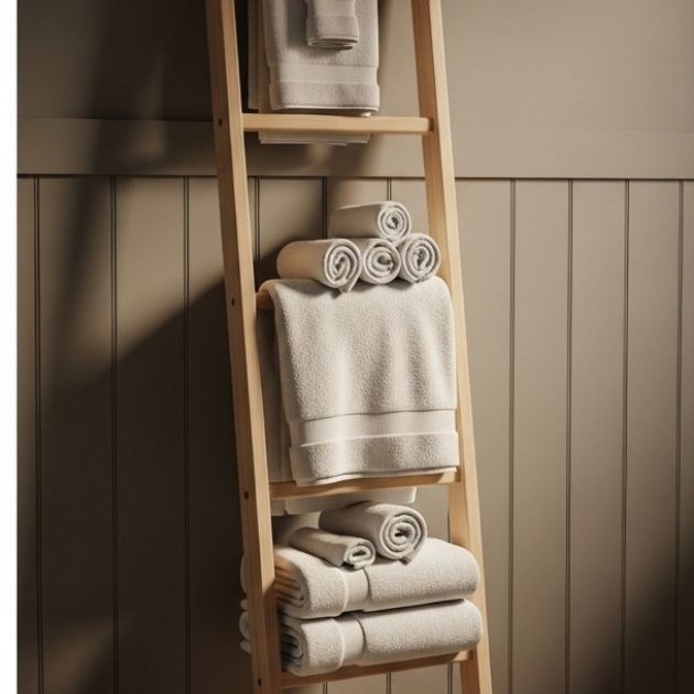 Try a Ladder-Style Towel Rack