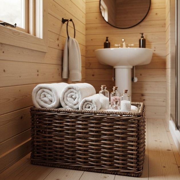 Use Baskets for Rustic Storage