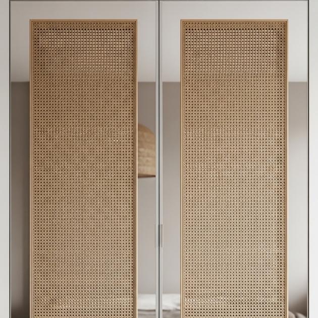 Woven Rattan-Style Overlay Panels
