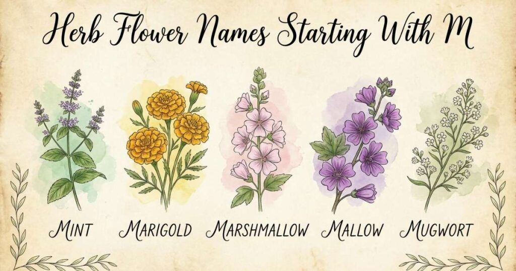 Herb Flower Names Starting With M