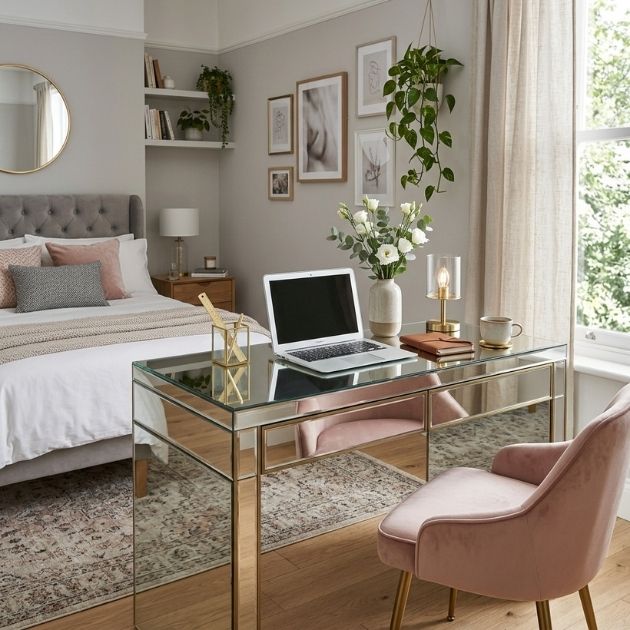 Mirrored Desks for a Chic Workspace