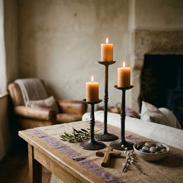 Rustic Candlestick Display