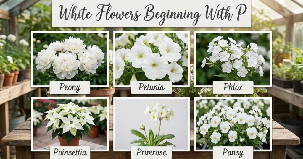 White Flowers Beginning With P