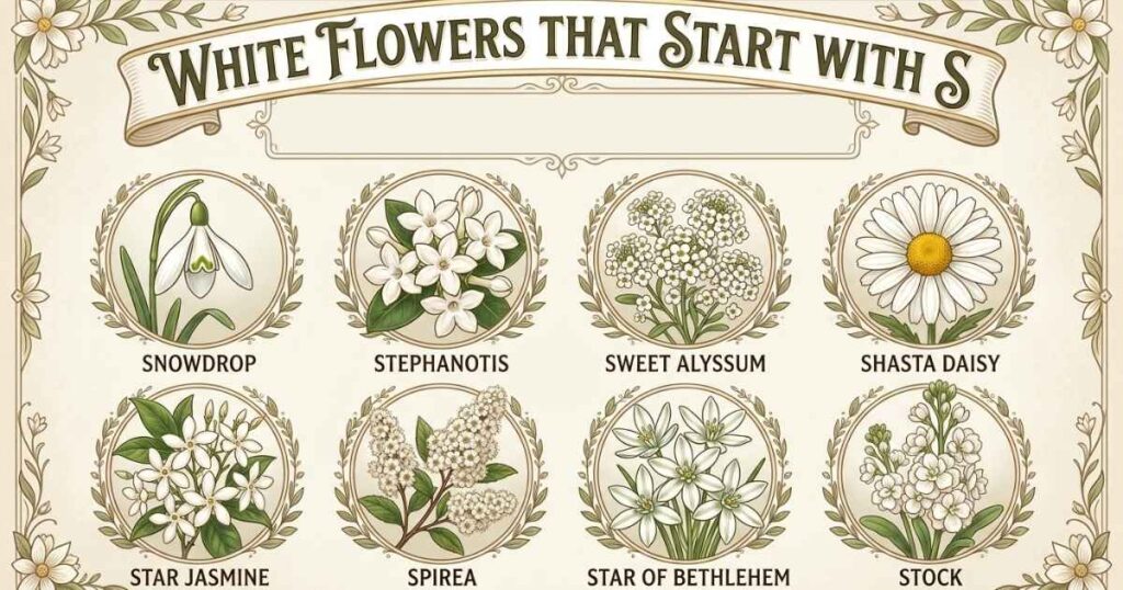 White Flowers That Start With S