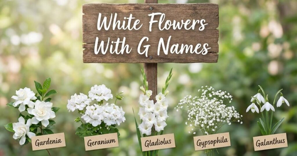 White Flowers With G Names