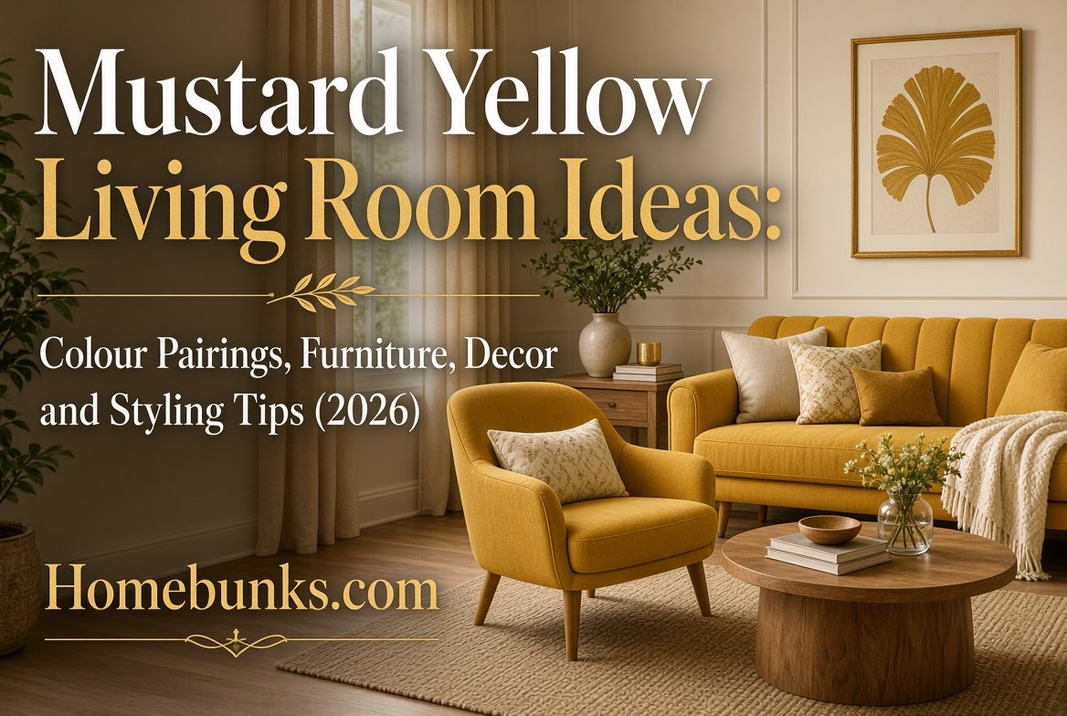 Mustard Yellow Living Room Ideas: Colour Pairings, Furniture, Decor and Styling Tips (2026)